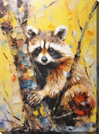 Картина маслом Енот №112