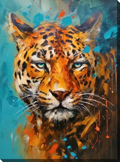 Картина маслом Леопард №1