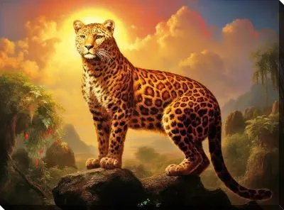 Картина маслом Леопард №4