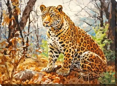 Картина маслом Леопард №9