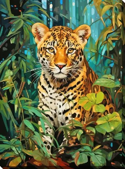 Картина маслом Леопард №10