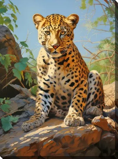 Картина маслом Леопард №11