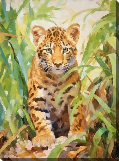Картина маслом Леопард №12