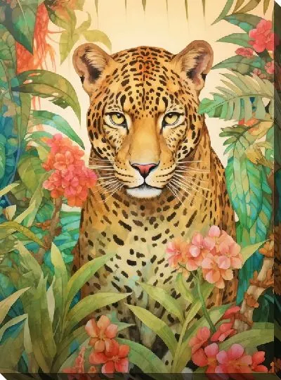 Картина маслом Леопард №14