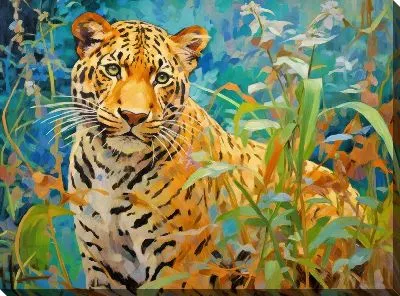 Картина маслом Леопард №16