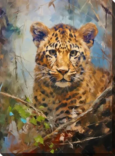 Картина маслом Леопард №22