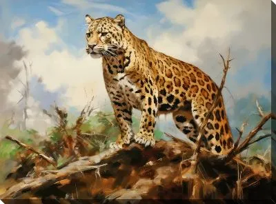 Картина маслом Леопард №23