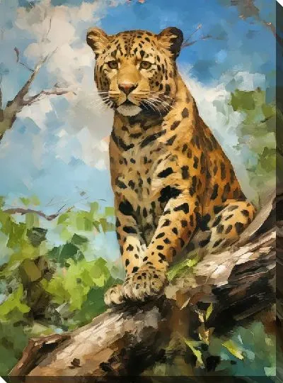 Картина маслом Леопард №25