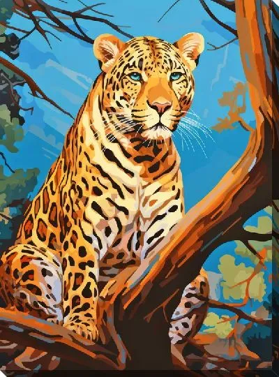 Картина маслом Леопард №30