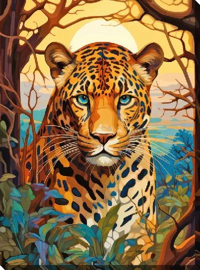 Картина маслом Леопард №33
