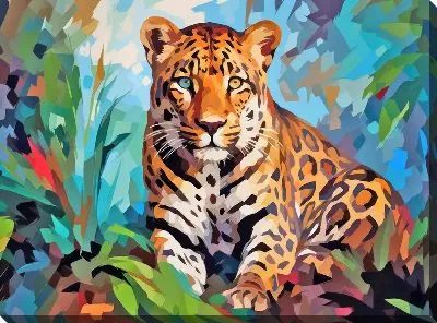 Картина маслом Леопард №40