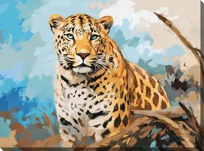 Картина маслом Леопард №41