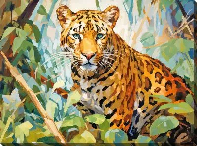 Картина маслом Леопард №43