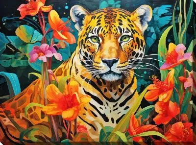 Картина маслом Леопард №44