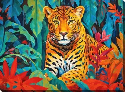 Картина маслом Леопард №45