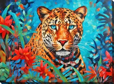 Картина маслом Леопард №50