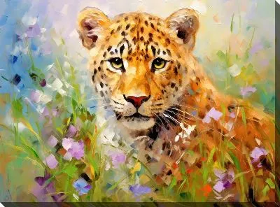 Картина маслом Леопард №54