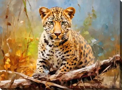 Картина маслом Леопард №55
