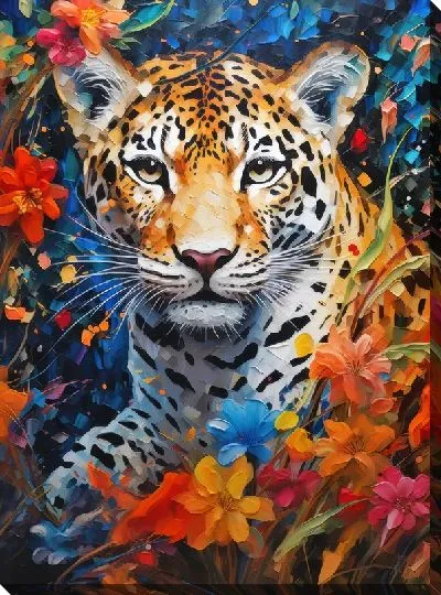 Картина маслом Леопард №57