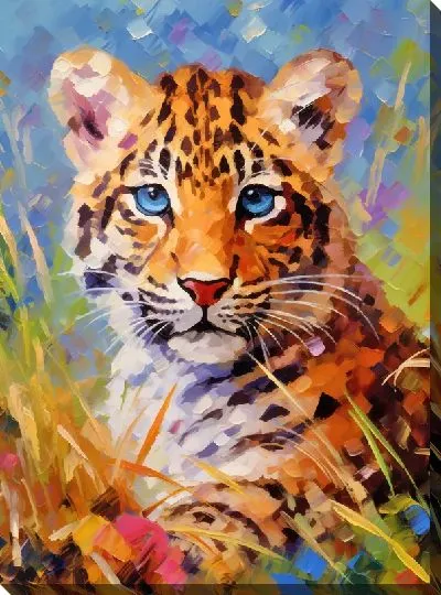 Картина маслом Леопард №58