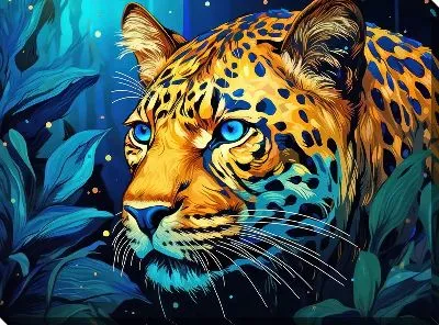 Картина маслом Леопард №60