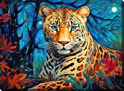 Картина маслом Леопард №62