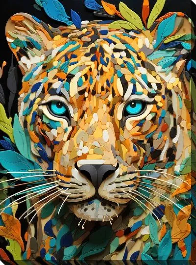 Картина маслом Леопард №64