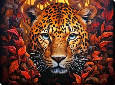 Картина маслом Леопард №78