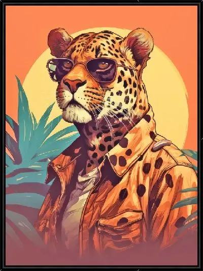 Картина Леопард в солнечных очках №2