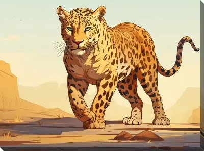 Картина маслом Леопард №84