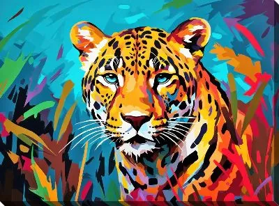 Картина маслом Леопард №100