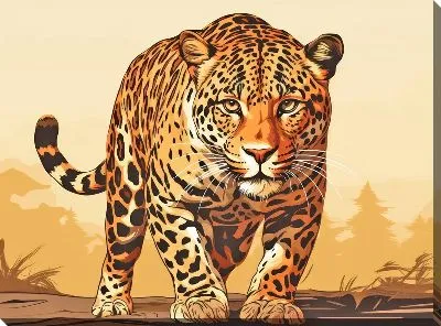 Картина маслом Леопард №104