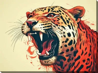 Картина маслом Леопард №105