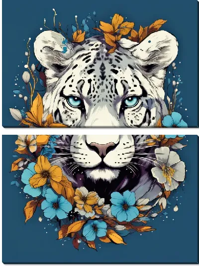 Модульная картина Белый леопард
