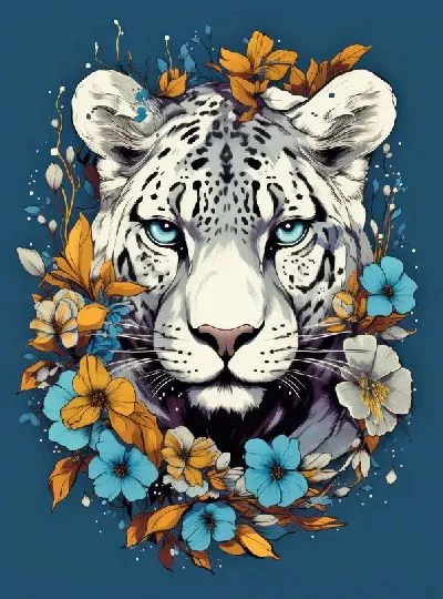 Плакат Белый леопард