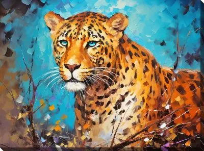 Картина маслом Леопард №114