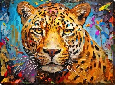 Картина маслом Леопард №116