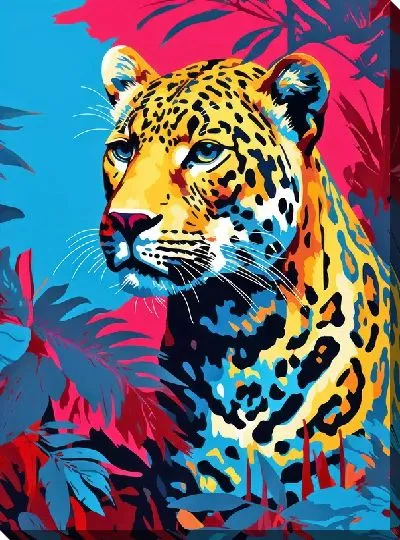 Картина маслом Леопард №128