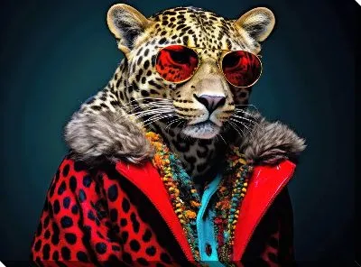 Картина маслом Леопард №131