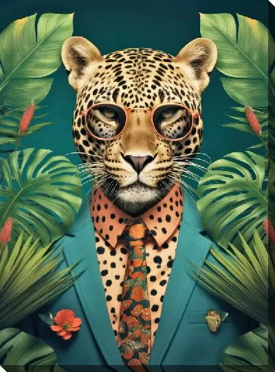 Картина маслом Леопард №132