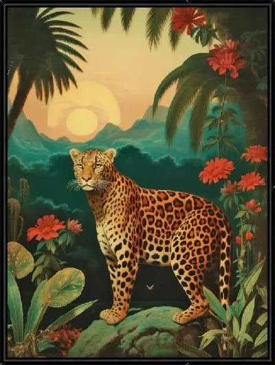 Картина Леопард в джунглях