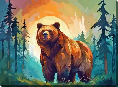 Картина маслом Медведь №3