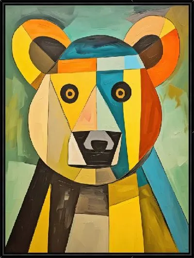 Картина Медведь в стиле кубизм