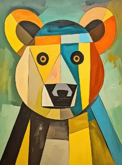 Плакат Медведь в стиле кубизм