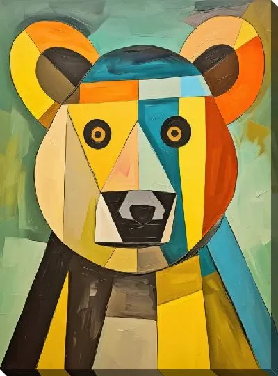 Постер Медведь в стиле кубизм