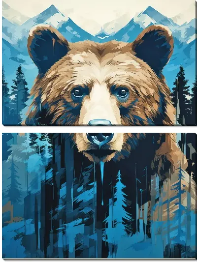 Модульная картина Медведь №11
