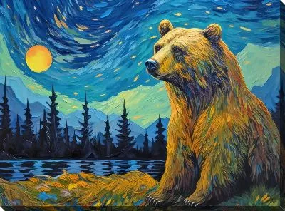 Картина маслом Медведь №13