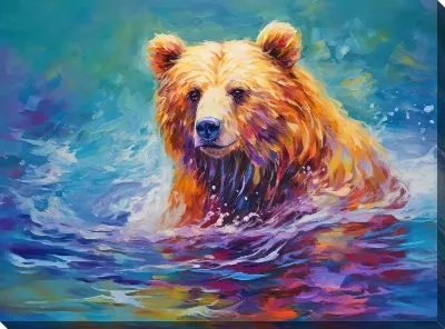 Картина маслом Медведь №14