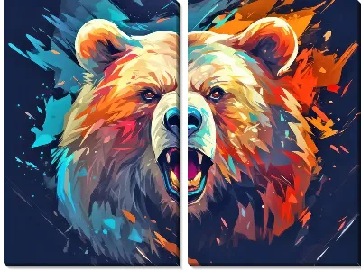 Модульная картина Медведь №28