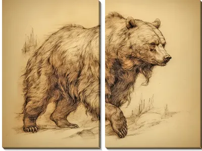 Модульная картина Медведь №38